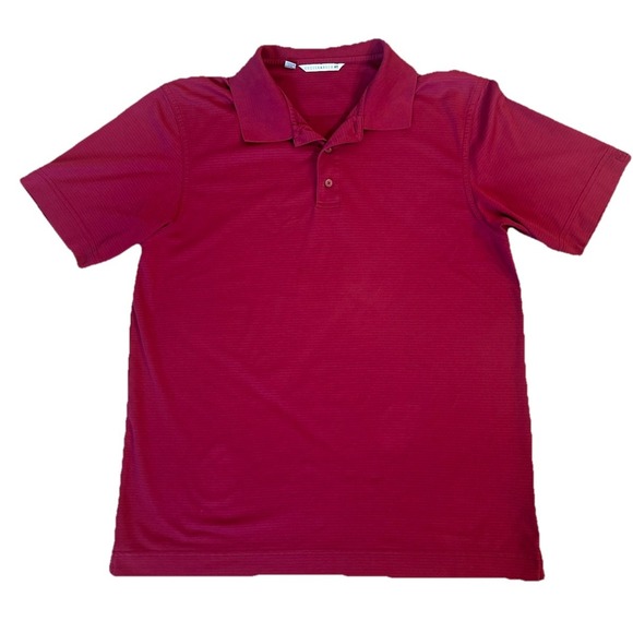 Cutter & Buck Other - Cutter‎ & Buck Golf Polo Shirt Men's Large Red Stripe Signature Casual Collared